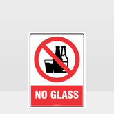 Customized Safety Signs,Prohibition No Glass Sign